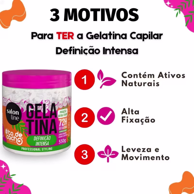 Gelatina Capilar Salon Line #ToDeCacho Definição Intensa 550g