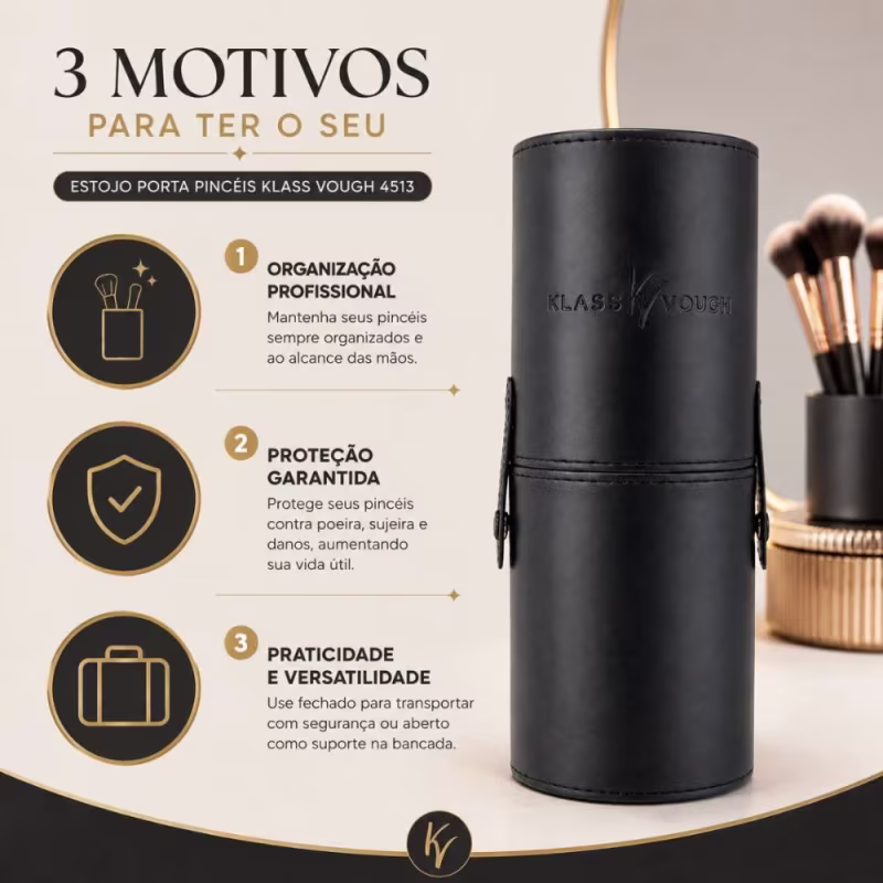 Estojo Porta Pincéis Klass Vough Redondo Tipo Copo 4513
