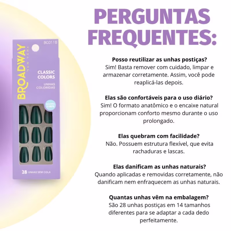 Unhas Postiças Broadway Kiss Ny Classic Colors Bailarina Longo Oatmeal Bco11b