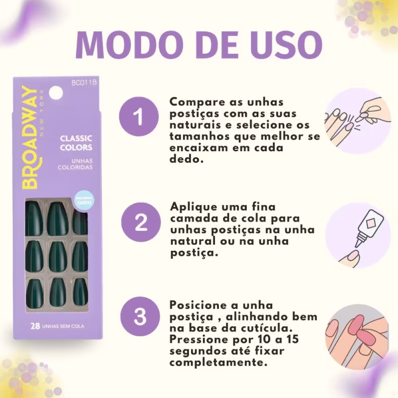 Unhas Postiças Broadway Kiss Ny Classic Colors Bailarina Longo Oatmeal Bco11b