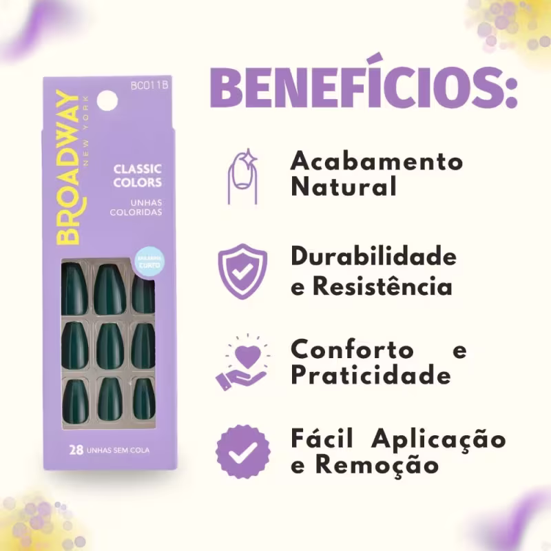 Unhas Postiças Broadway Kiss Ny Classic Colors Bailarina Longo Oatmeal Bco11b