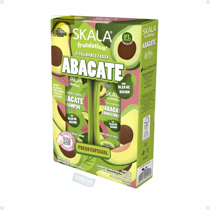 Kit Skala Frutástica Abacate: Shampoo, Condicionador, Creme Tratamento 1000g e Óleo Capilar 90ml