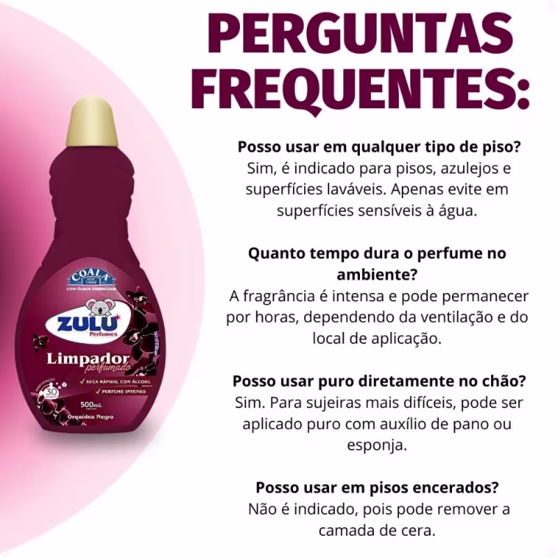 Limpador Perfumado Coala Zulu Perfumes Orquídea Negra 500ml