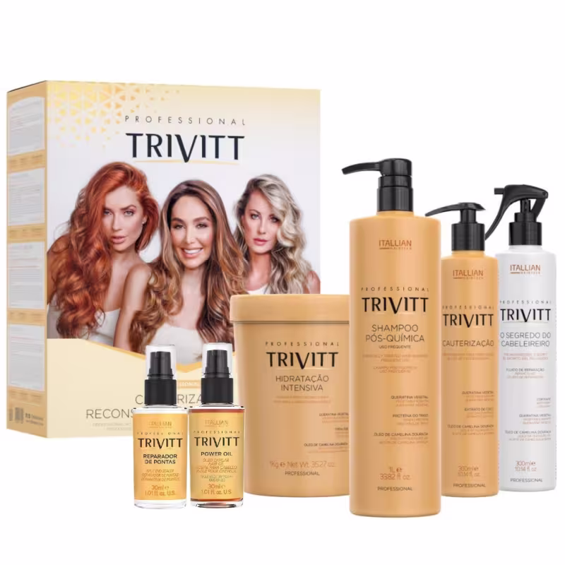 Trivitt Kit Cauterização Profissional Pós Química (6 Itens) - Força e Fios Restaurados