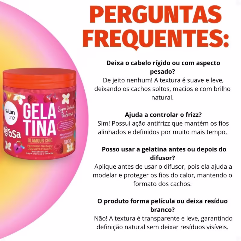 Gelatina Capilar Salon Line Xêrosa Glamour Chic Super Definição Poderosa 500g