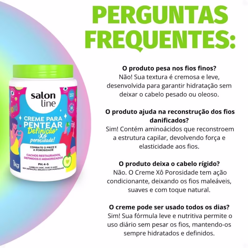 Creme Para Pentear Salon Line Definição Xô Porosidade 1kg