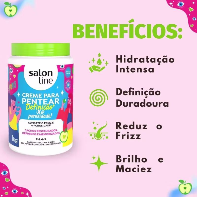 Creme Para Pentear Salon Line Definição Xô Porosidade 1kg