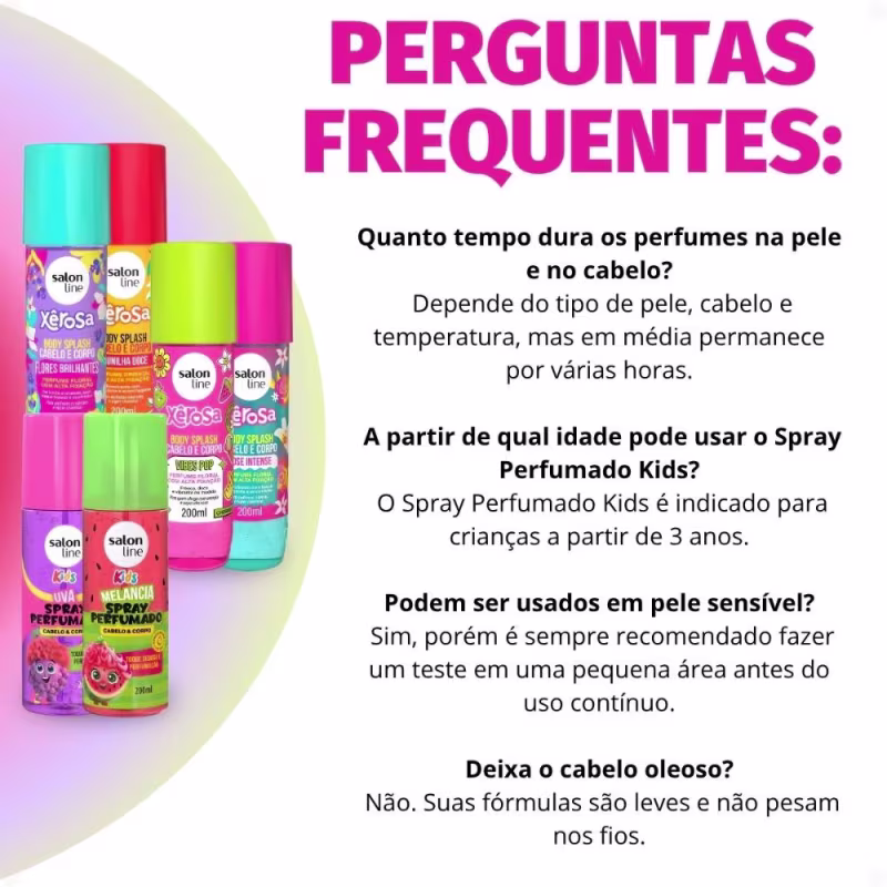 Kit Salon Line Body Splash Cabelo e Corpo: 4 Xêrosa + 2 Kids 200ml