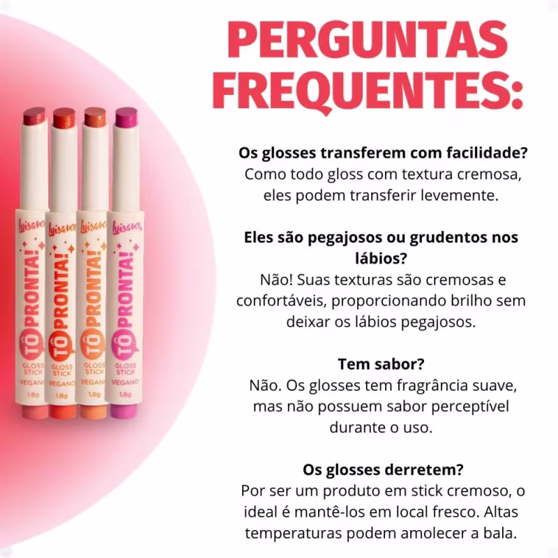 Kit Luisance Gloss Stick Tô Pronta!: Arrasei, Que Tudo, Ta Sabendo? e Tô On! L1120