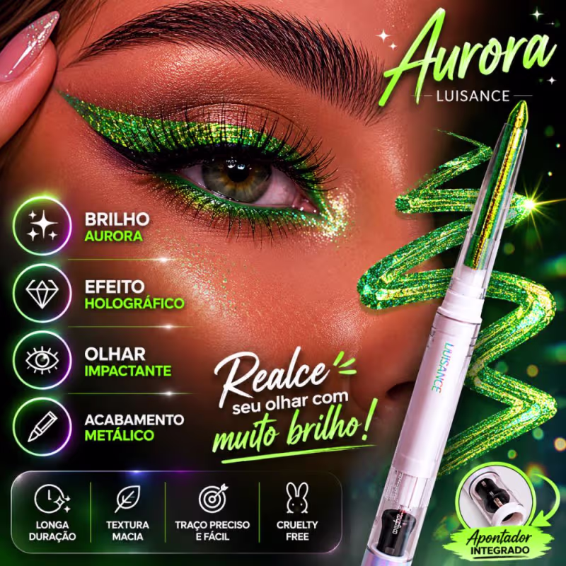 Lápis Holográfico Para Olhos Luisance Aurora Com Apontador Verde Ref. L17005
