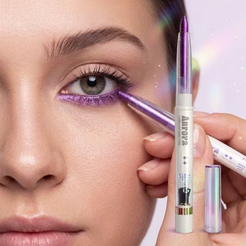 Lápis Holográfico Para Olhos Luisance Aurora Com Apontador Purpura Ref. L17005