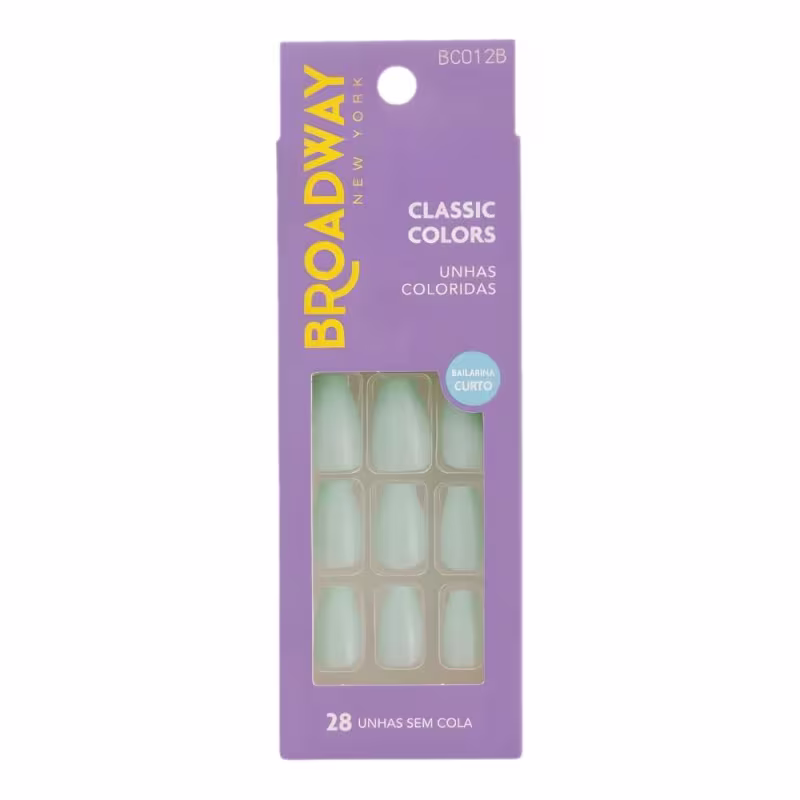Unhas Postiças Broadway Kiss Ny Classic Colors Bailarina Curto Bordeaux bco12b