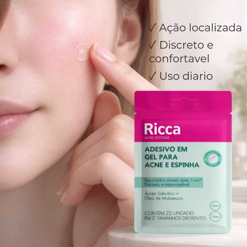 Adesivo Em Gel Para Acnes e Espinhas Ricca Com 22 Unidades Cód. 3824