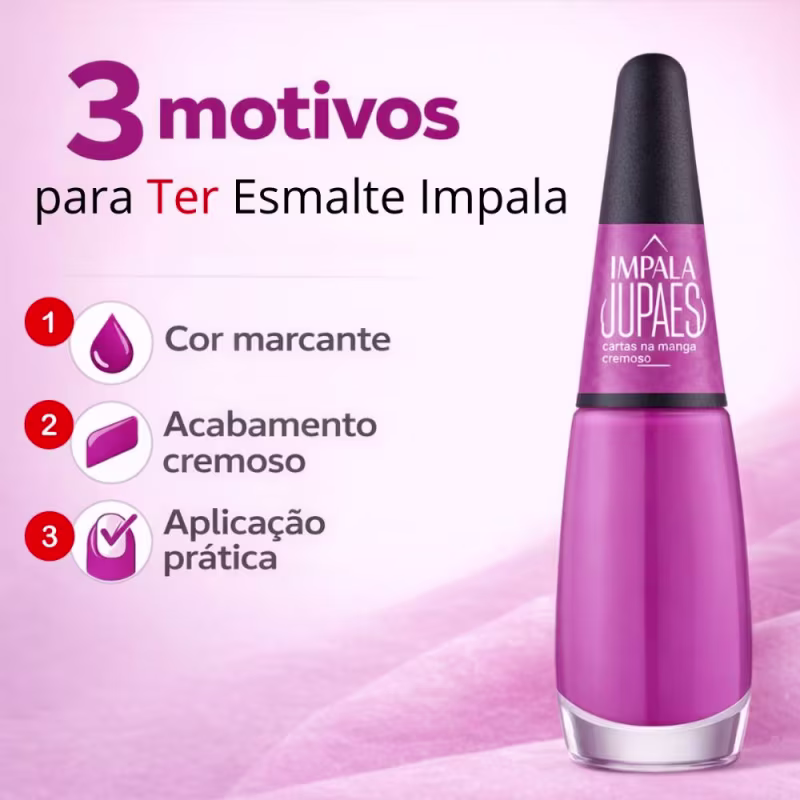 Esmalte Cremoso Impala Ju Paes Virando O Jogo Cartas Na Manga 7,5ml