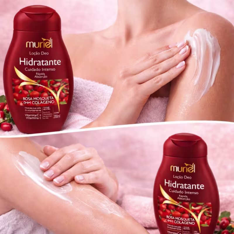 Loção Deo Hidratante Corporal Muriel Rosa Mosqueta Com Colágeno 200ml