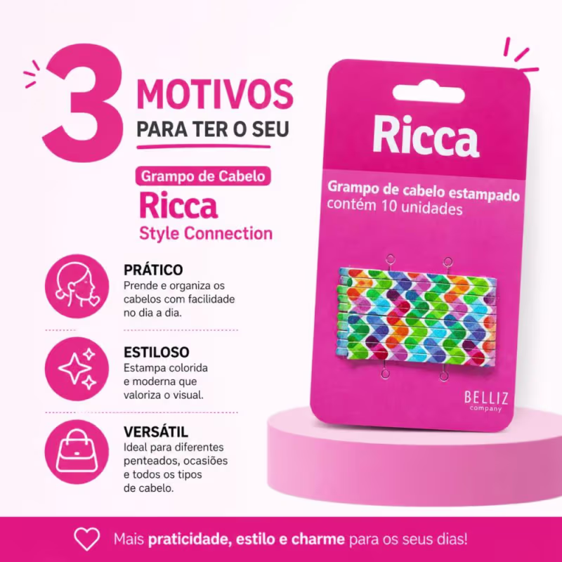 Grampo de Cabelo Ricca Style Connection Cód.1034
