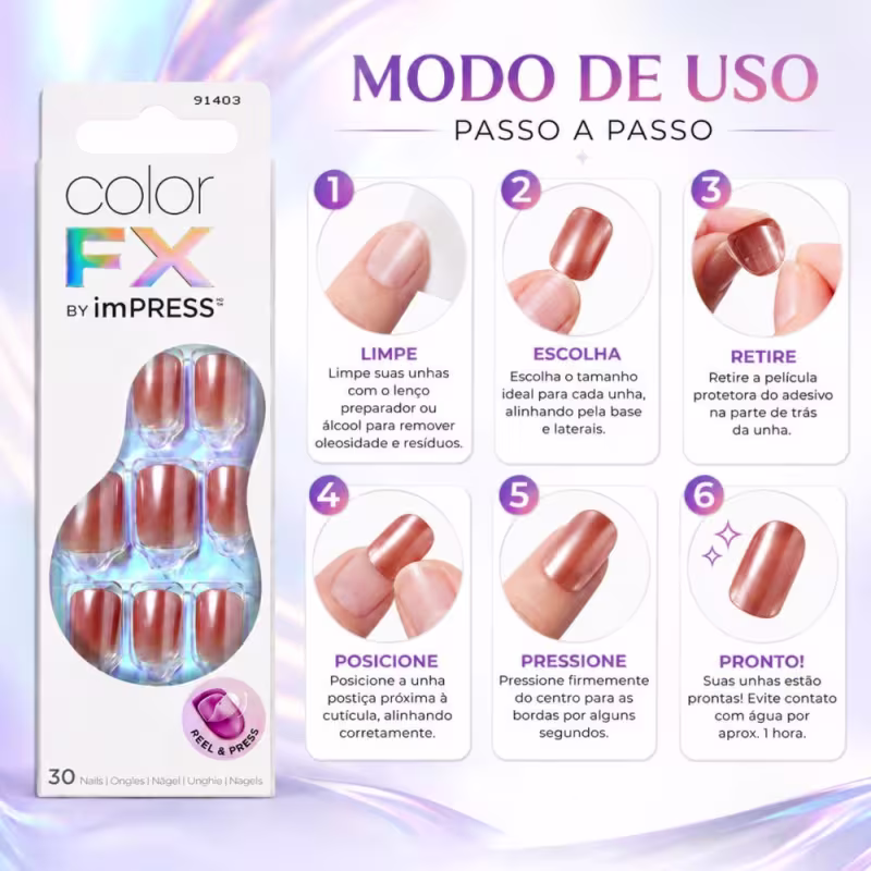 Unhas Postiças imPress Kiss Ny Color FX Last Call IMCF050C