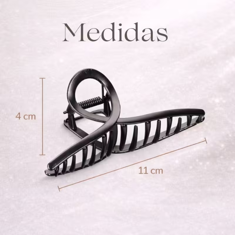 Piranha Para Cabelo Metal Black Laço Pdc63b
