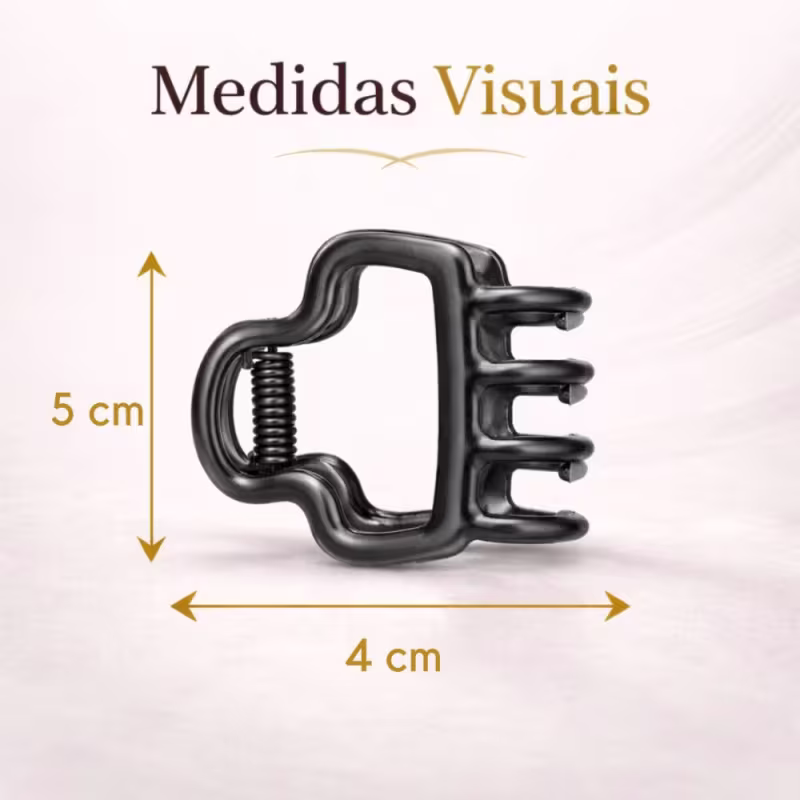 Piranha Para Cabelo Proart Metal Black Quadrada Pdc66b