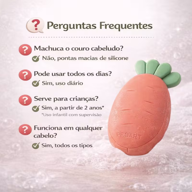 Massageador de Couro Cabeludo Infantil Proart Mini Para Banho Mm01b