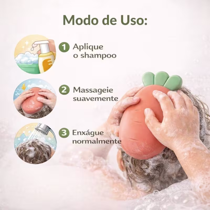 Massageador de Couro Cabeludo Infantil Proart Mini Para Banho Mm01b