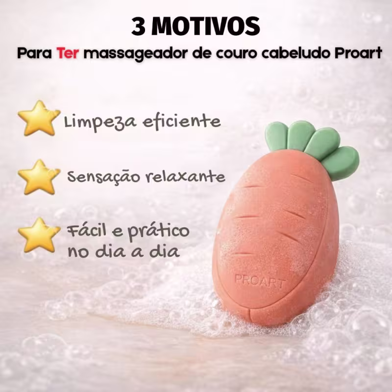 Massageador de Couro Cabeludo Infantil Proart Mini Para Banho Mm01b