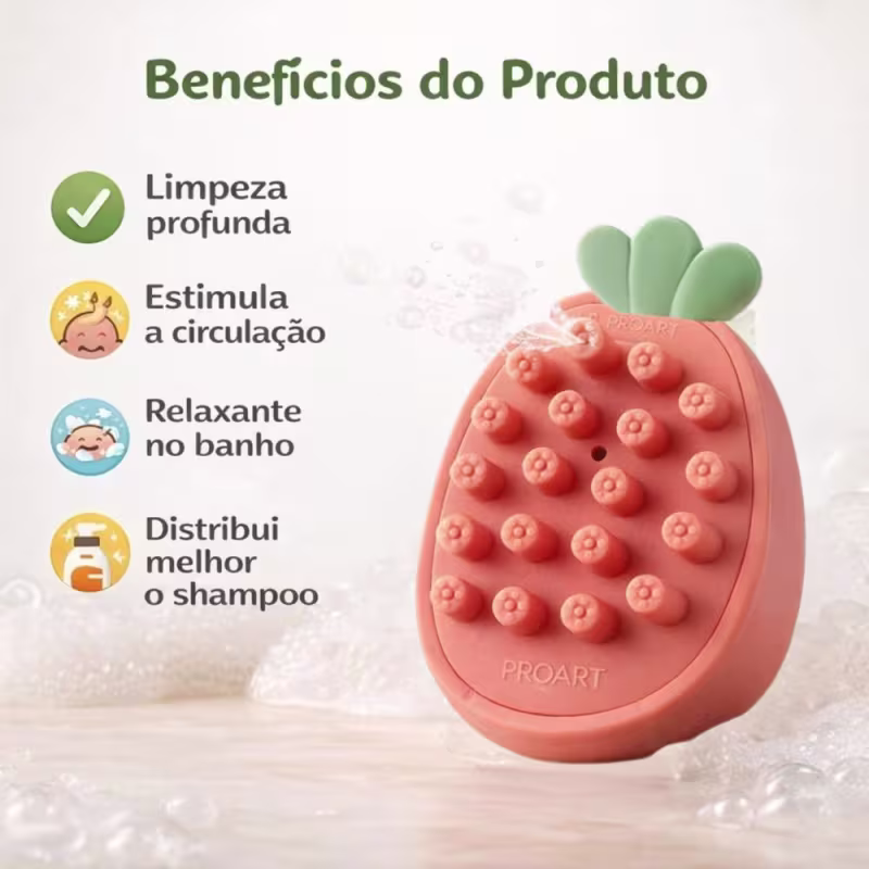 Massageador de Couro Cabeludo Infantil Proart Mini Para Banho Mm01b