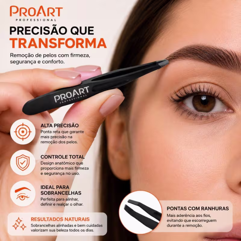 Pinça Ponta Reta Proart Aço Inox Pir03b