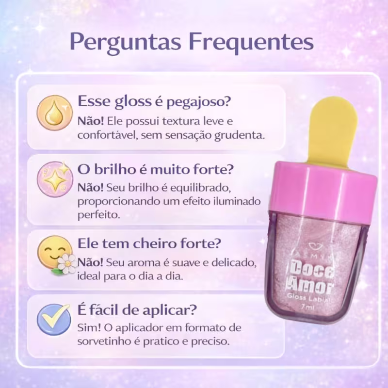 Gloss Labial Jasmyne Doce Amor 7ml Cor 02 Js00070
