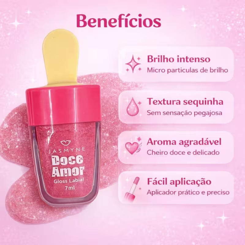 Gloss Labial Jasmyne Doce Amor 7ml Cor 03 Js00070