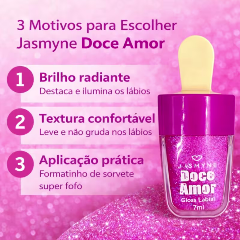 Gloss Labial Jasmyne Doce Amor 7ml Cor 04 Js00070