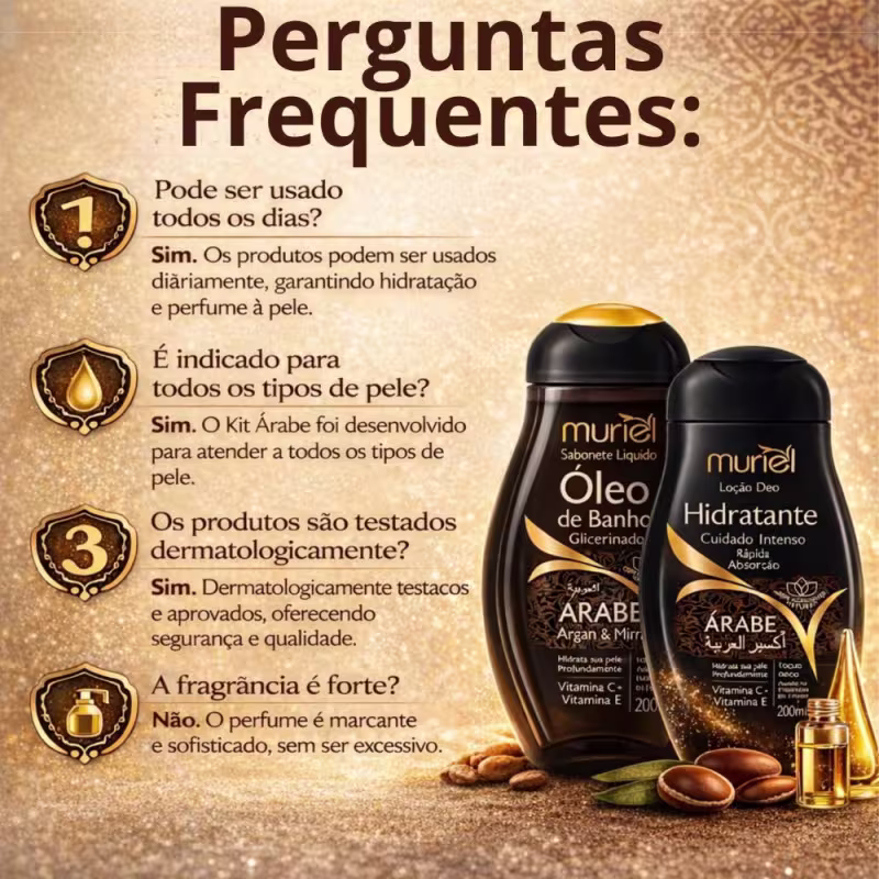 Kit Muriel Árabe: Óleo De Banho 230ml e Loção Deo Hidratante 200ml