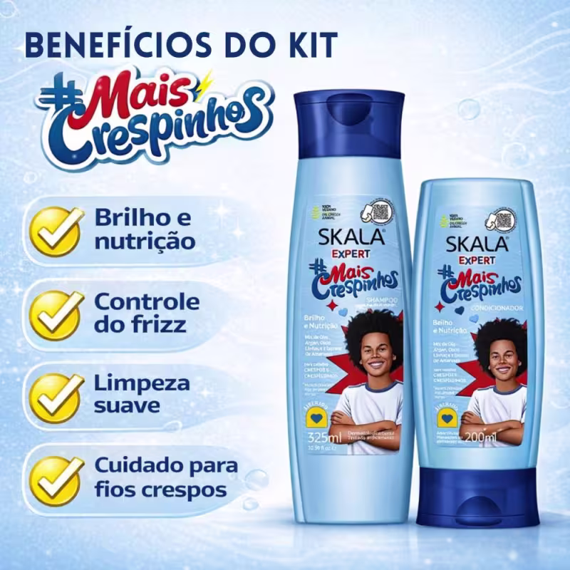 Kit Skala Expert Mais Crespinhos: Shampoo 325ml e Condicionador 200ml
