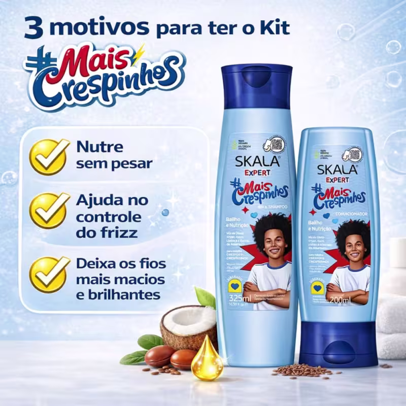 Kit Skala Expert Mais Crespinhos: Shampoo 325ml e Condicionador 200ml