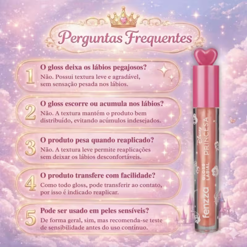 Gloss Labial Fenzza Disney Princesa Golden Mirage Dis113