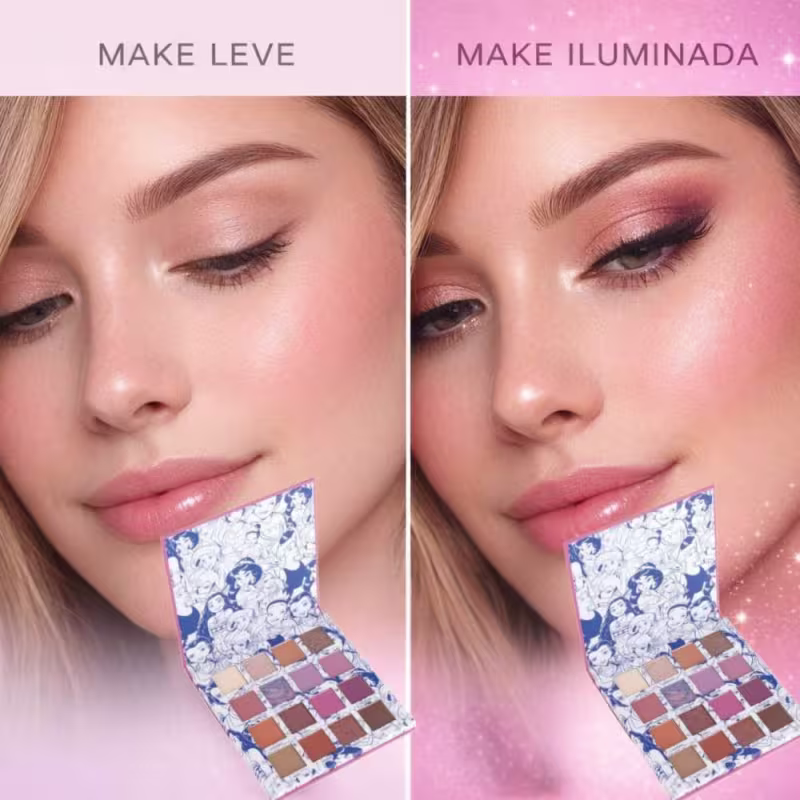 Paleta De Sombras Fenzza Disney Princesa Cinderela, Raunzel e Tiana Dis130