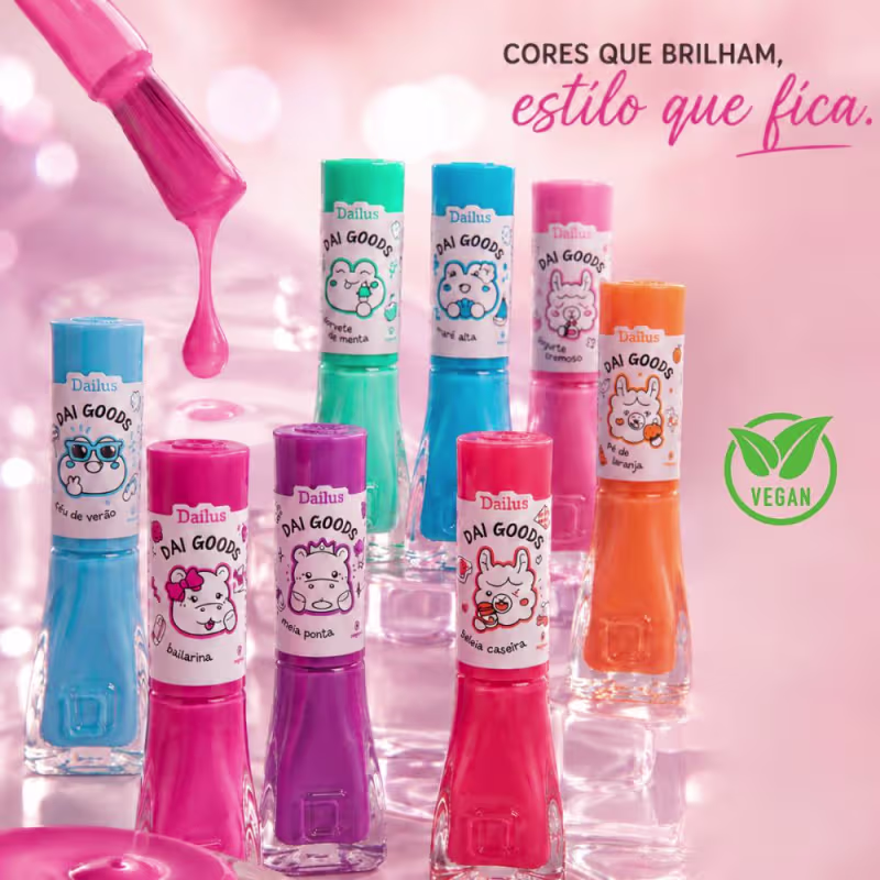 Kit Dailus Dai Goods 9 Esmaltes Cremosos Veganos 8ml