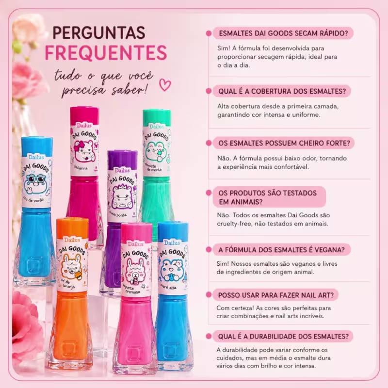 Kit Dailus Dai Goods 9 Esmaltes Cremosos Veganos 8ml