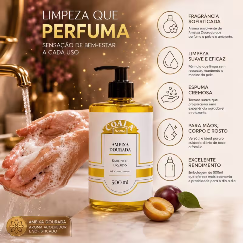 Sabonete Líquido Coala Home Ameixa Dourada 500ml