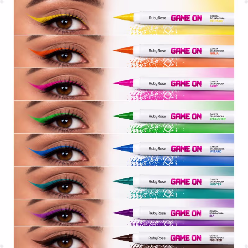 Kit Ruby Rose Game On Caneta Delineadora Com 8