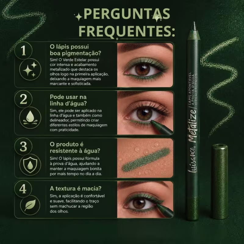 Lápis Apontável Para Os Olhos Luisance Metalize Verde Estelar L5220