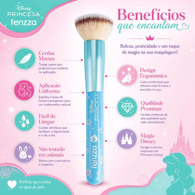 Pincel Para Base Fenzza Disney Princesa Dis322