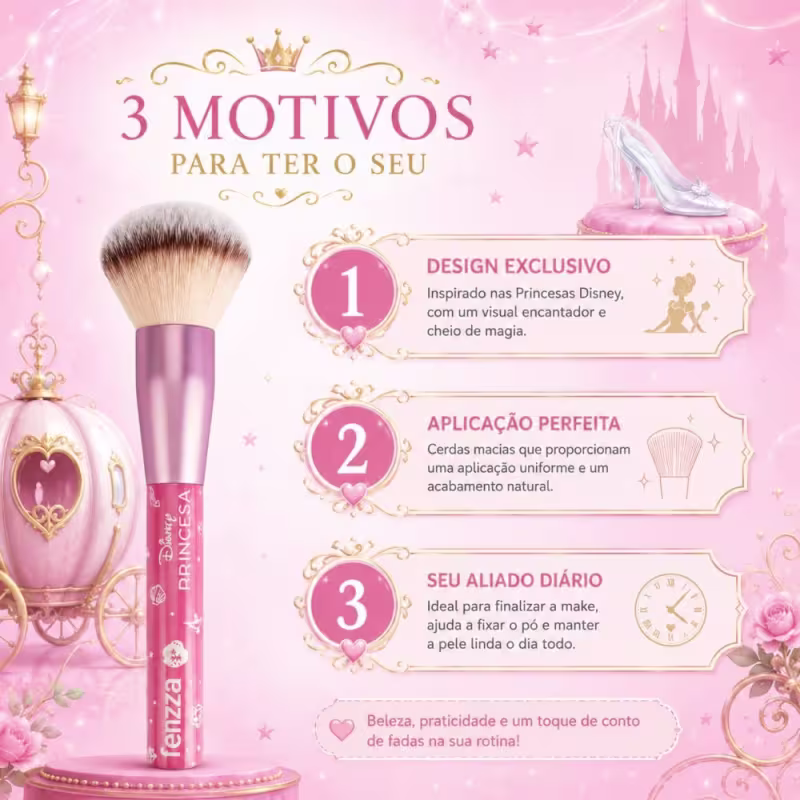 Pincel Para Pó Fenzza Disney Princesa Dis321