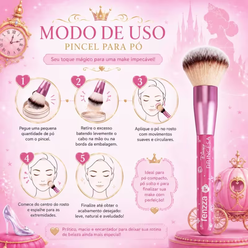 Pincel Para Pó Fenzza Disney Princesa Dis321