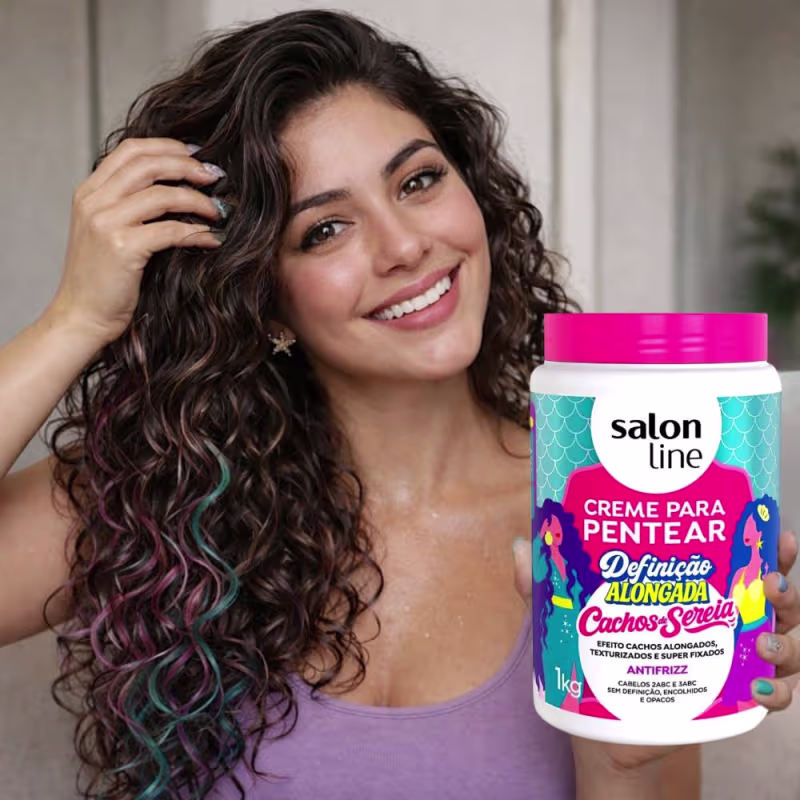 Creme Para Pentear Salon Line Definição Alongada Cachos De Sereia 1Kg