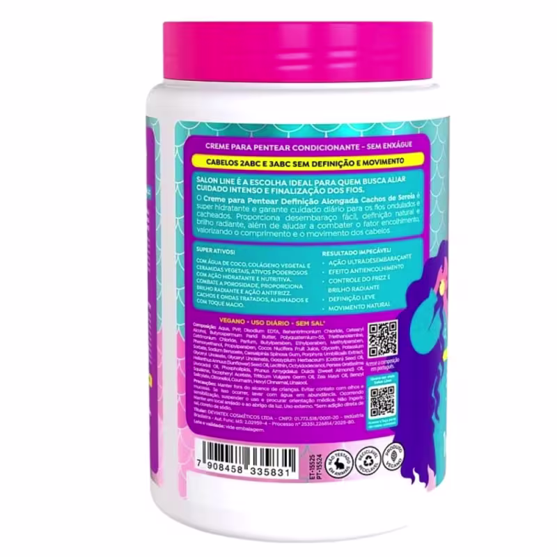 Creme Para Pentear Salon Line Definição Alongada Cachos De Sereia 1Kg
