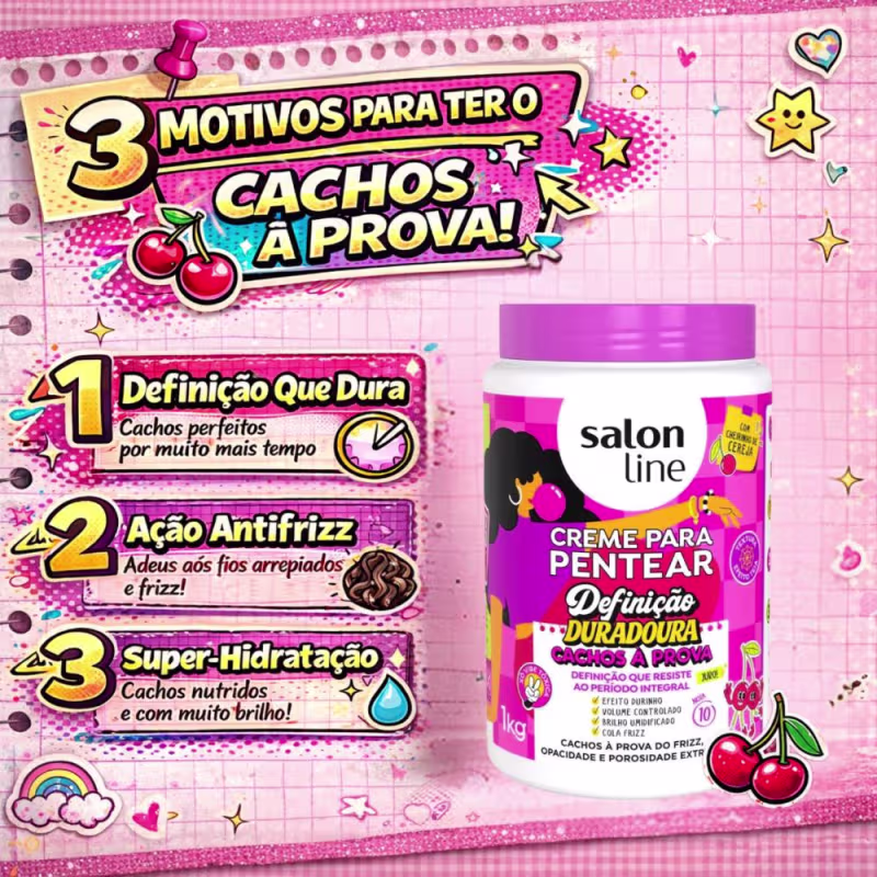 Creme Para Pentear Salon Line Definição Duradoura Cachos à Prova 1Kg
