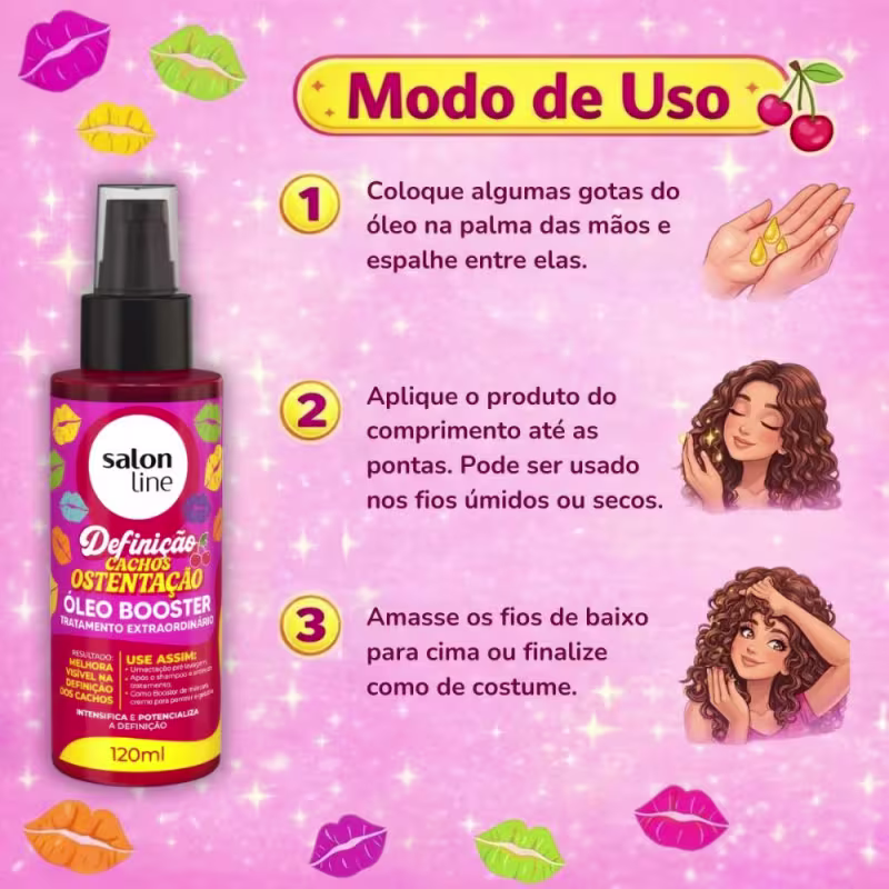 Óleo Booster Salon Line Definição Cachos Ostentação Tratamento Extraordinário 120ml