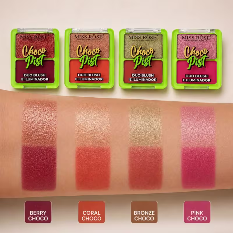 Duo Blush e Iluminador Miss Rôse Chocopist 8g 1