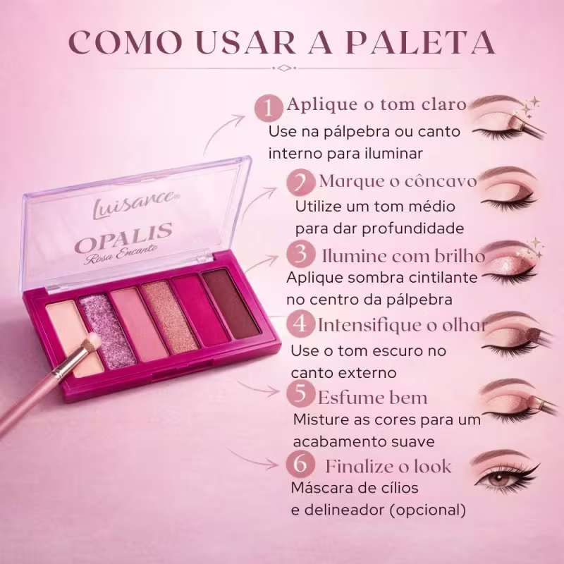 Paleta de Sombras Luisance Opalis Rosa Encanto Ref.: L3297